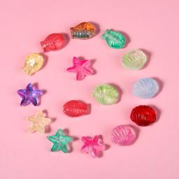 20 pçs forma mista contas de vidro cristal oceano série estrela do mar concha peixe charme pingente para fazer jóias diy colar acessórios - Image 1