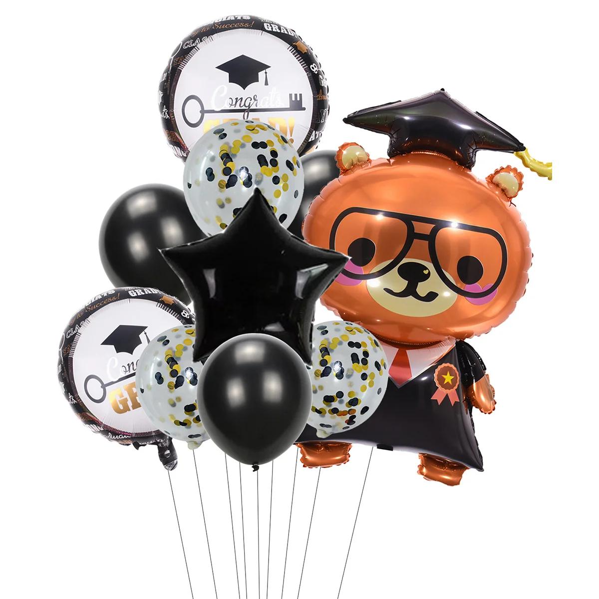 10 pçs balões de folha médico transparente confetes balão de látex parabéns conjunto de balões de formatura decorações de festa de formatura - Image 1