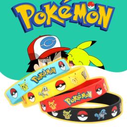 Pokémon Pikachu Pulseira De Silicone Para Crianças, Figuras De Ação Anime, Pulseiras Dos Desenhos Animados, Presentes De Festa Cosplay, 12Pcs - Image 5