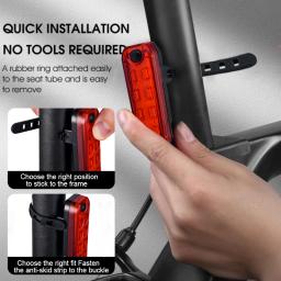 USB recarregável bicicleta luz traseira, ombro vermelho e azul, luz policial, aviso intermitente, tocha de segurança, acessórios de bicicleta, MTB, 8 LED - Image 6