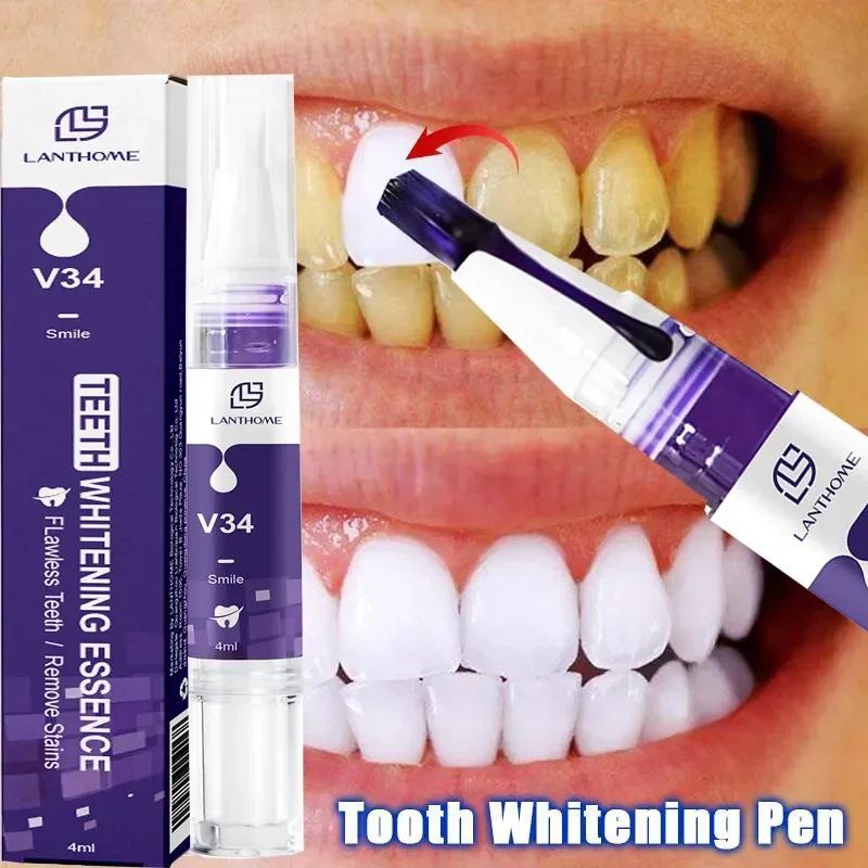 V34 clareamento dos dentes enzima pasta de dentes remover manchas de placa mousse limpeza higiene oral ferramentas dentárias respiração fresca beleza saúde - Image 1