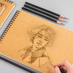 Sketchbook de papel kraft com folhas soltas destacáveis, desenho de arte portátil e pintura livro, A5, 16K, 8K, A4, especial, 1pc - Image 4