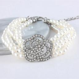 Pérolas strass jóias para gato e cão, quatro linhas gargantilha, corrente de cão, coleira, colar, suprimentos - Image 5