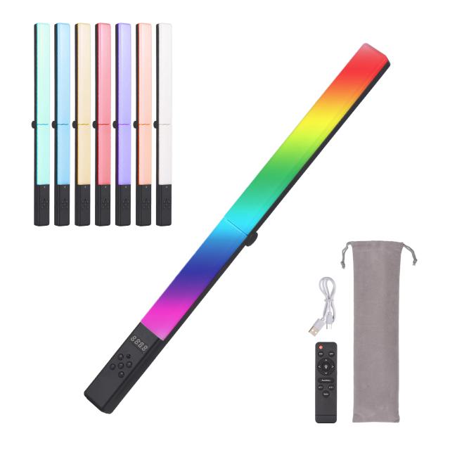 Lanterna LED RGB Dimmable Dobrável com 9 Efeitos, Controle Sem Fio, 114 LEDs, 20W, Temperatura de Cor Ajustável de 3200K a 5500K