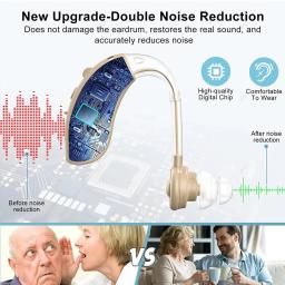 2024 Melhor Recarregável Digital BTE Aparelho Auditivo Ajustável Tom Amplificador de som Portátil Idosos Surdos Aparelhos auditivos,Recargable Digital hearing aid - Image 3