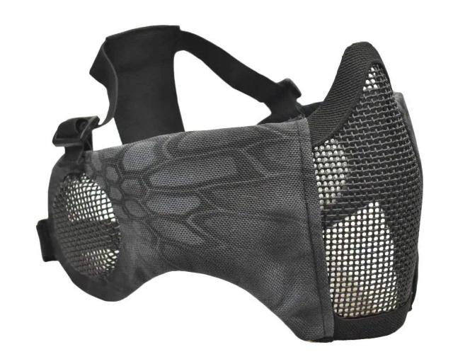 Máscara Tática de Airsoft para Paintball - Proteção Confortável para Metade do Rosto em Malha de Aço de Baixo Carbono