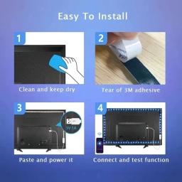 USB LED Strip Light para Decoração do Quarto, Cor RGB, 5050, Bluetooth, Fita da lâmpada, TV Backlight para Festa de Natal, 5V, 5m, 10m, 15m, 20m - Image 4