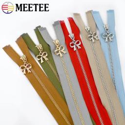 Zíperes de metal para jaquetas e vestuário, zíperes fechados, kit de reparação Zip decorativo, acessórios de costura DIY, 40-70cm, 2 PCs, 5PCs, 3 # - Image 2