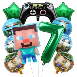 Desenhos animados Meu Mundo Tema Balão Set, Jogos Circundantes, Decoração De Fundo De Festa De Aniversário Infantil, Filme De Alumínio Balões, Presente - Image 4