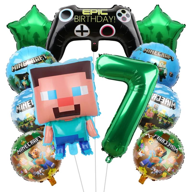 Desenhos animados Meu Mundo Tema Balão Set, Jogos Circundantes, Decoração De Fundo De Festa De Aniversário Infantil, Filme De Alumínio Balões, Presente - Image 1