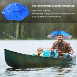 Portátil e dobrável chapéu guarda-chuva, impermeável, para pesca ao ar livre, camping, praia, tampa da cabeça, 55-95cm - Image 2