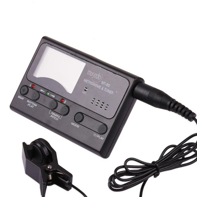 MT-80: Metrônomo, Sintonizador e Gerador de Tom Profissional para Guitarra, Ukulele, Baixo e Violino com LCD de Alta Precisão