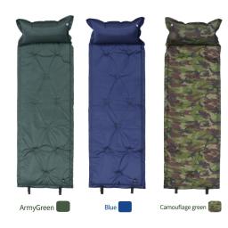 Auto-inflar ultra leve esteira de acampamento colchão de ar automático cama de acampamento esteira de piquenique dobrável almofada de dormir inflável com travesseiro - Image 5