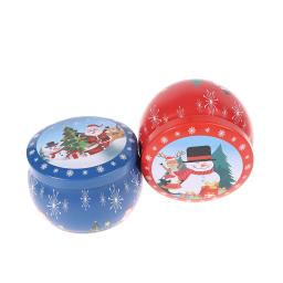 Lata Redonda De Lata De Doces De Natal, Frascos De Vela Com Tampa Recipiente De Vela, Caixa Vazia, Armazenamento De Biscoitos, Estojo De Presente - Image 4