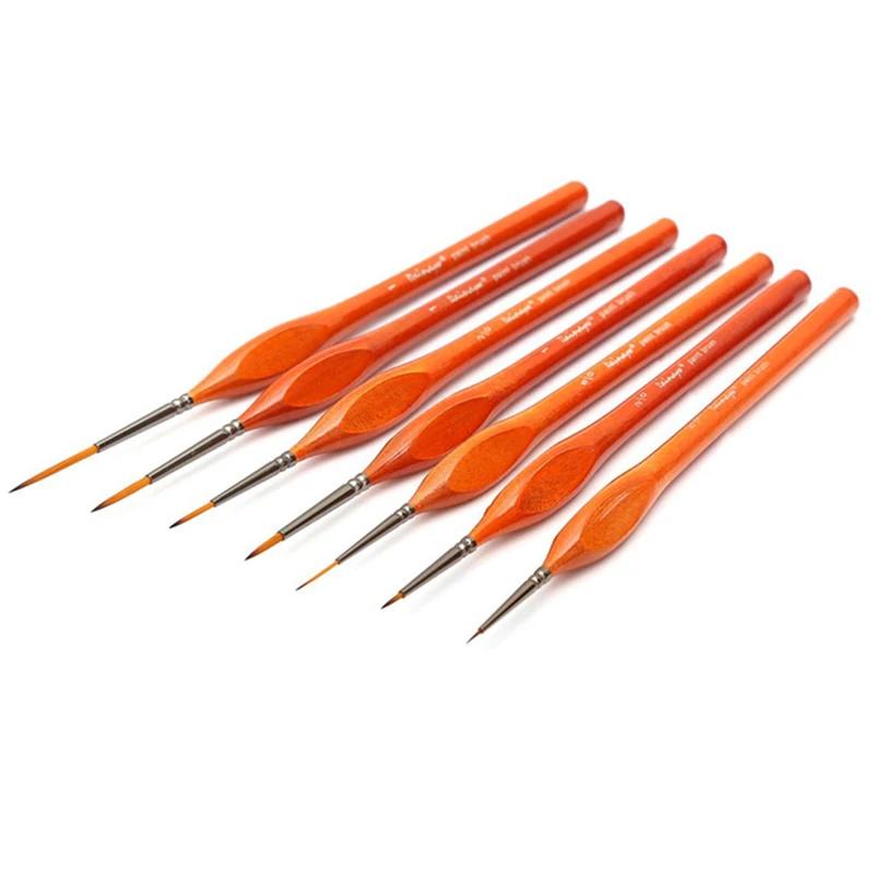 D- conjunto de pincéis de pintura em miniatura, pincel para detalhe fino, arte, acrílico, color, óleo, modelos, 7 pcs - Image 1