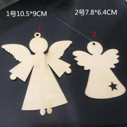 10 peças recortes de madeira inacabados, formas de anjo para projetos de artes e ofícios DIY, decorações, enfeites - Image 1