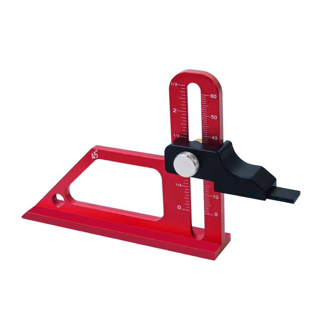 Tabela ajustável Saw Depth Gauge, Configurando o Blade Router, 0-60mm, Alumínio com Métrica e Polegada Scale Bits, Medidor de altura - Image 1