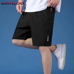 Calções casuais de secagem rápida masculina, corrida, esportes, bolsos com zíper, calças curtas, fundo de homem, preto, L-XXXL, novo, verão - Image 1