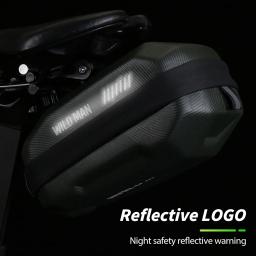 SELVAGEM MAN-Bicicleta Cauda Bag, Shell duro impermeável, reflexivo, ajustável, ciclismo Saddle Bag, MTB Road Bike Acessórios, 1L Capacidade - Image 5