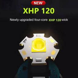 Lanterna LED recarregável USB super poderosa, luz da tocha de alta potência, lâmpada de acampamento tática, XHP120, XHP90, 18650 - Image 4