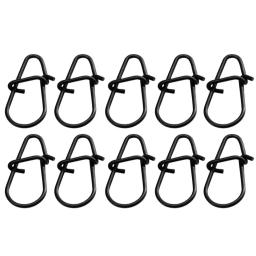 100 pçs/lote Matte preto Snap Barril De Pesca Giratória Segurança Snaps Ganchos Fishhook Pesca Tackle Box Acessório ferramenta iscas - Image 5