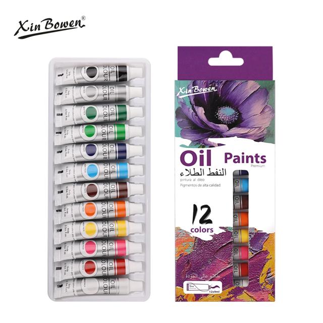 Conjunto de Tinta a Óleo para Tecidos com 12 Cores Impermeáveis para Vestuário e Artesanato