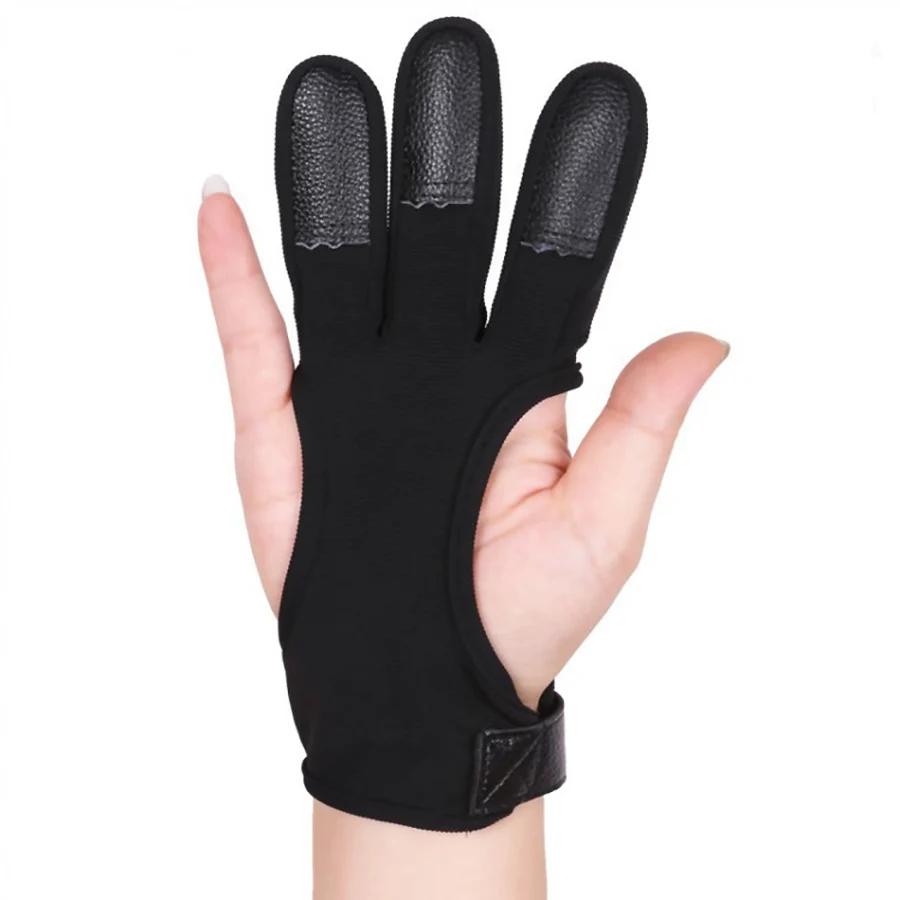 Couro Três Dedos Luvas De Tiro Com Arco, Suprimentos De Proteção, Adequado Para Adolescentes, Adultos e Iniciantes, Suprimentos De Tiro - Image 1