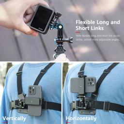 Vamson-Chest Strap Phone Holder, Arnês do Corpo, Mount Belt para GoPro, 11, 10, DJI, Insta360, Sjcam, EKEN, Deriva, Action Camera Acessórios - Image 6