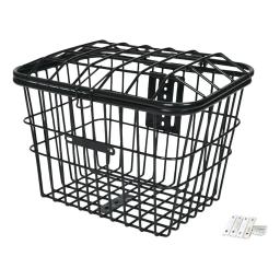 Cesta dianteira ou traseira de malha metálica para bicicleta com tampa para bagagem ao ar livre - Image 1