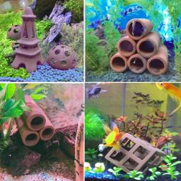 Decoração De Aquário De Cerâmica, abrigo De Camarão De Peixe, cerâmica Escorpião Casa, Canister Simulação De Pedra, grande Decoração Do Tanque De Peixes - Image 5