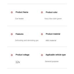 Fã portátil do calefator do carro, desembaçamento e degelo, menos facilidade da perda do uso Motor, aquecimento do poder superior, 150W, 12V - Image 3