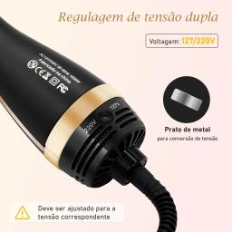 127/220v pente quente elétrico，escova secadora e alisadora，prancha de cabelo profissional，secador de cabelo，do brasil,DOU ROSA - Image 5