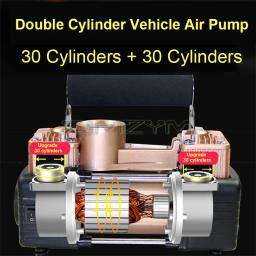 Bomba de ar de alta pressão digital portátil para carros, compressor de ar, cilindro duplo, metal inflável, automático, insuflador de pneus elétricos, 12V - Image 2