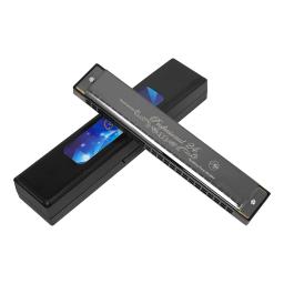 Profissional C-chave Harmonica com Caso Pano De Limpeza, ABS Resina Grade, Iniciantes, DO Mark, Instrumento De Música, 24 Buracos - Image 1