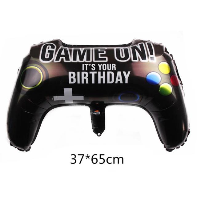 Jogos de Vídeo em Preto e Branco: Conjuntos Descartáveis para Festa de Aniversário com Temática Gamer, Controlador de Video Game e Banner de Balão Infantil