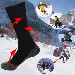 1/2 pares de inverno auto-aquecimento meias para homens mulher térmica aquecida meias elásticas anti-derrapante meias ao ar livre tubo de esqui meia pé mais quente - Image 4