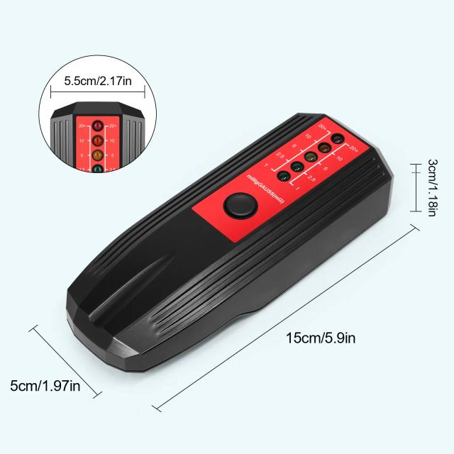 Medidor de Radiação Eletromagnética Portátil com LCD e LEDs para Caça Fantasmas