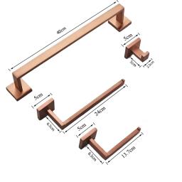 Rose Gold Banheiro Hardware Set, Robe Gancho De Aço Inoxidável, Barra De Toalha, Suporte De Papel De Rolo De Toalha, Anel De Toalha, Acessórios Do Banheiro - Image 6