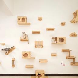 Prateleira de escalada na parede para gatos, Passos, Escada com corda de sisal, Arranhando Post, A maioria dos gatinhos dormindo - Image 1