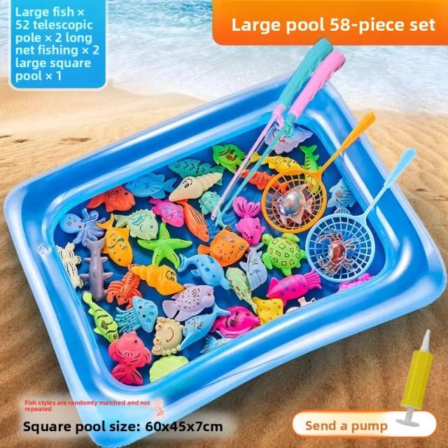 Brinquedo de Pesca Magnética Infantil Educação Precoce Piscina Vara de Pesca Magnética Pegar Peixe