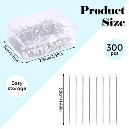 Kraball 300/400 pçs alfinetes de costura pinos retos para tecido perolado bola cabeça quilting pinos para costureira jóias decoração diy - Image 2
