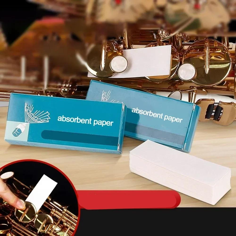 Flauta saxofone clarinete botão papel absorvente folha de cuidados limpos papéis anti-pegajosos secagem absorvente limpador sax acessórios - Image 1
