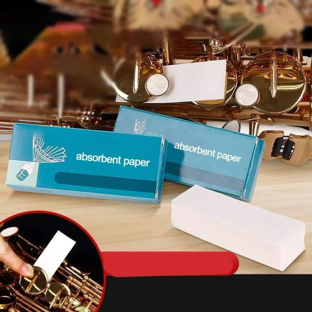 Acessórios de Limpeza para Flauta, Saxofone e Clarinete: Papéis Absorventes Anti-Pegajosos e Práticos para Cuidados Instrumentais
