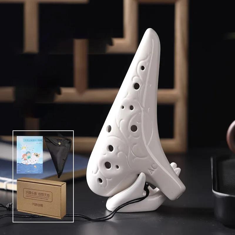 Flauta Tripla Zelda Ocarina De Madeira, Barriton Tube Instruments, Trave Profissional Musical, 12 Buracos - Image 1