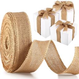 25-150mm natural tecido de serapilheira juta artesanato fita hessian renda para embrulho de presente natal rústico vintage decoração de casamento 2 metro - Image 4