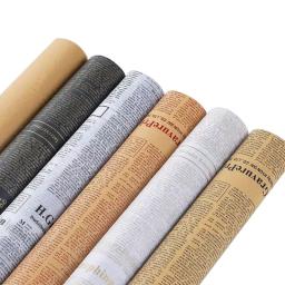 20 folhas de papel de embrulho de presente artesanal, material retrô de buquê de flores de 50x70 cm, papel kraft do jornal inglês, material para presentes diy - Image 1