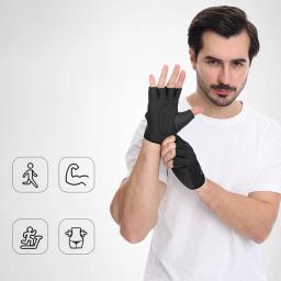 Luvas de treinamento de construção de corpo masculino luvas de ginásio de fitness luvas de levantamento de peso meia dedo protetor de mão - Image 3