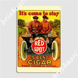 Vintage 1900 ponto vermelho 5 cent charuto publicidade cartaz da placa de metal decoração da parede casa clube festa projetando cartaz do sinal de lata - Image 2