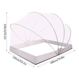 Mosquiteira portátil para adultos, Simples Camping Tent Bed Canopy, Rede de malha dobrável, Mosquiteiro respirável - Image 6