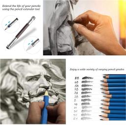 Profissional arte pintura conjunto, desenho conjunto, escola estudante suprimentos, esboço kit, lápis, novo, 35 pcs - Image 2